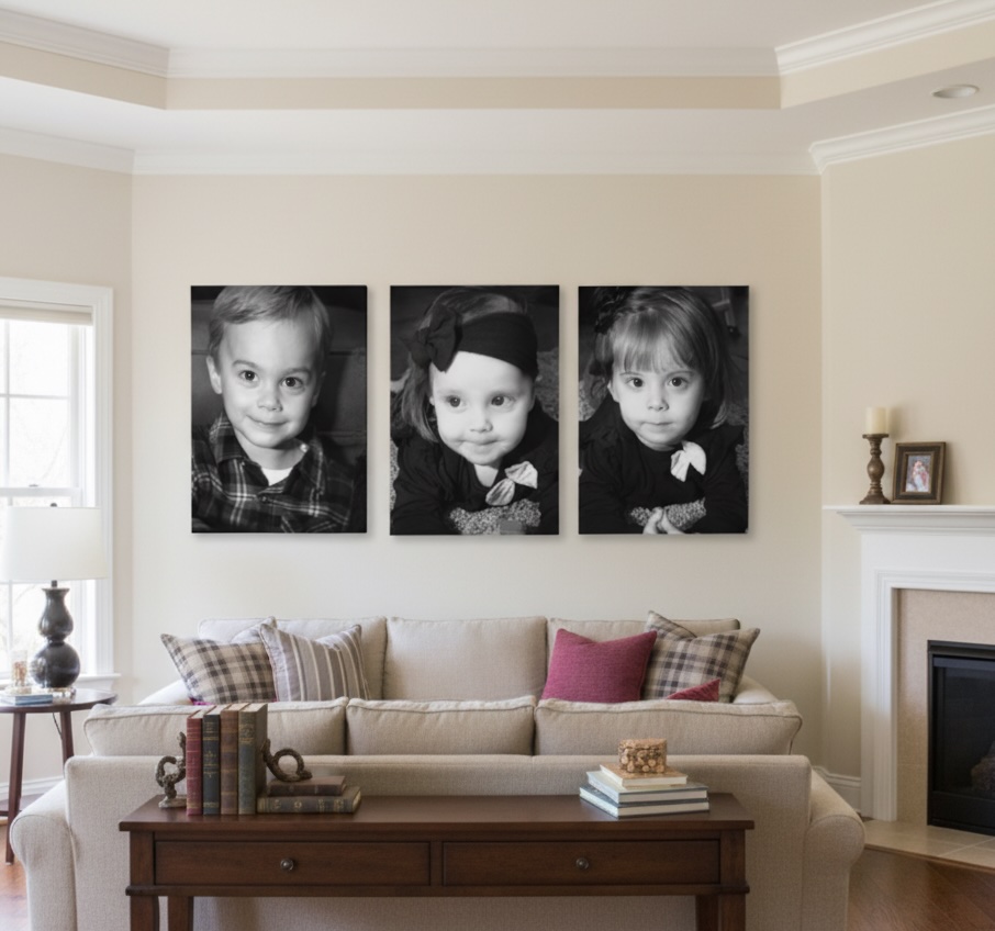 Canvas print of a family photo